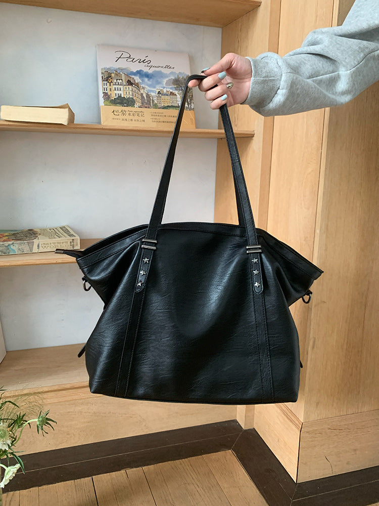 Women's Fashion Big Commuter Retro Soft Leather Women's Messenger Bag