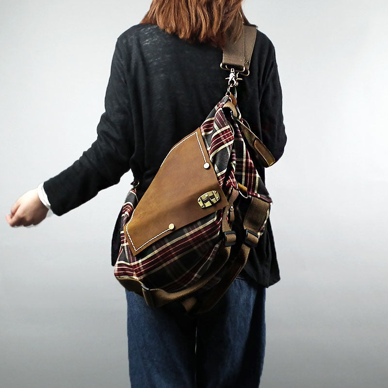 Attractive Women's Large Capacity Red Plaid Backpacks