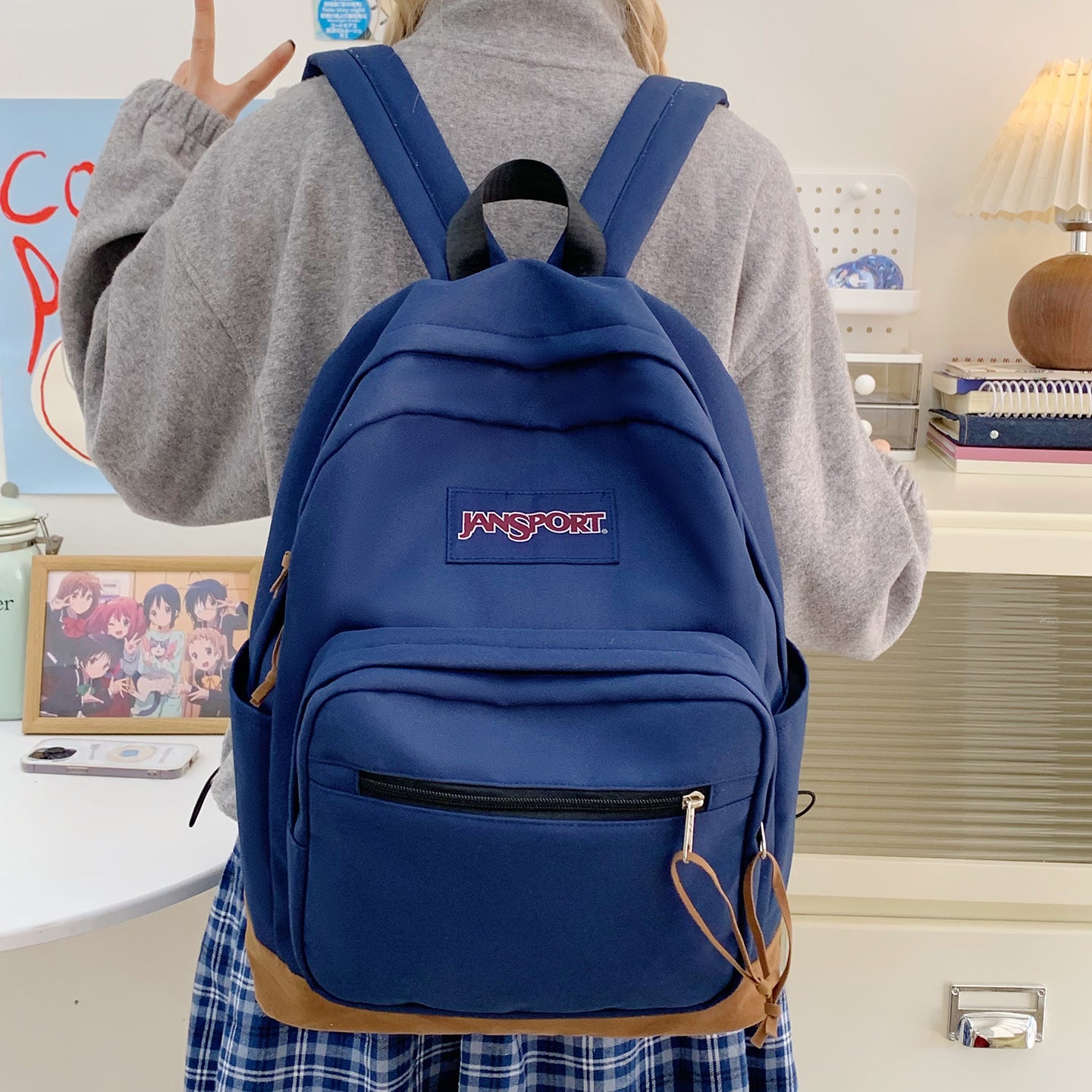Women's & Men's Korean Style Fashion Simple Large Capacity Solid Color Leisure Backpack