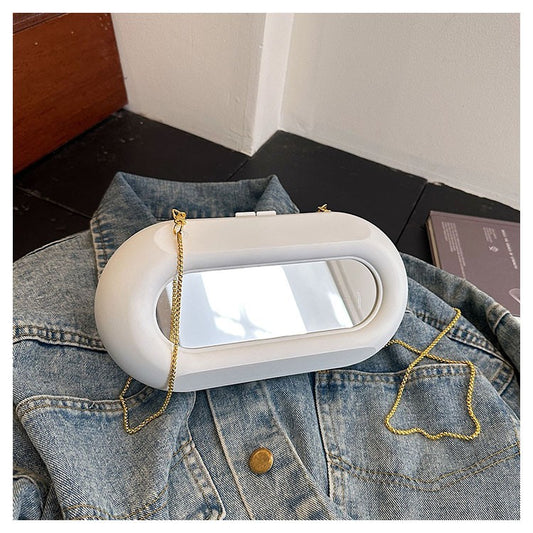 Fashion Acrylic Box Spring With Mirror Niche Women's Messenger Bag
