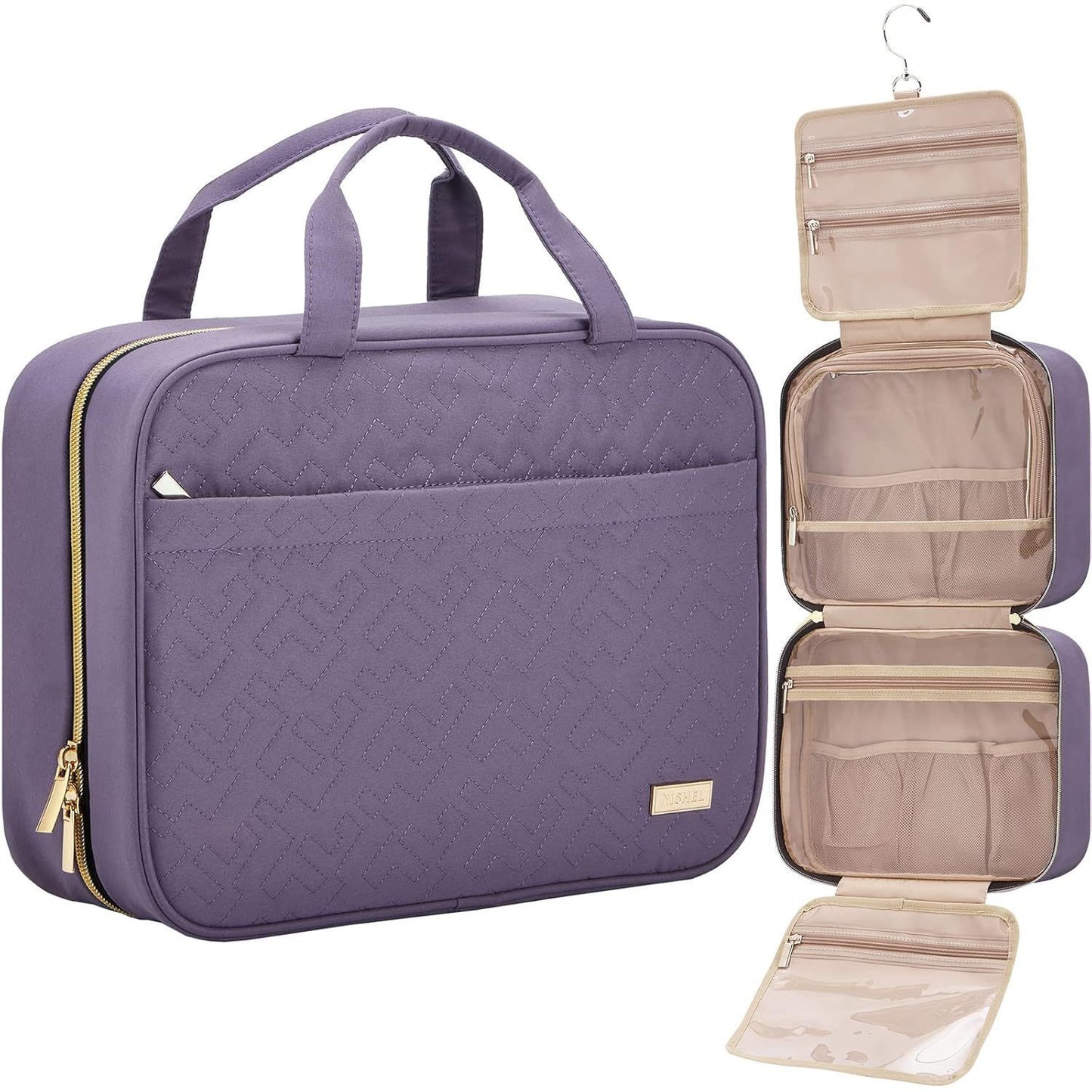 Women's Partition Layered Dry Wet Separation Waterproof Makeup Bag