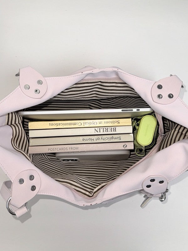 Women's Polka Dot For Large Capacity Cute Girly Style Commuter Lightweight Tote Bag
