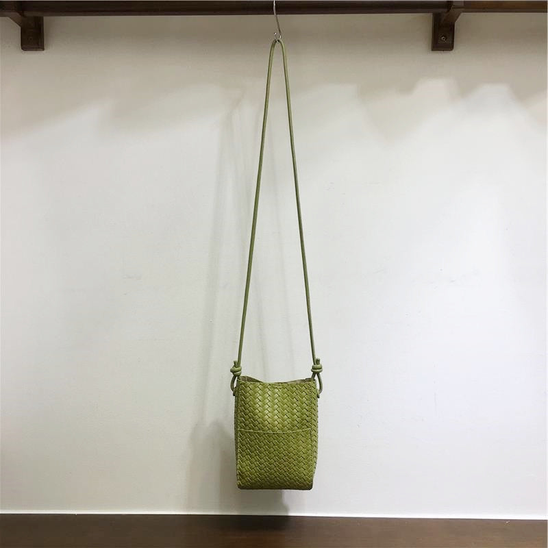 Cabinet Cell Soft Leather Woven Simple Women's Shoulder Bag