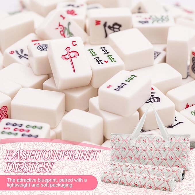 Large Capacity Floral Mahjong Multifunctional Portable Makeup Bag