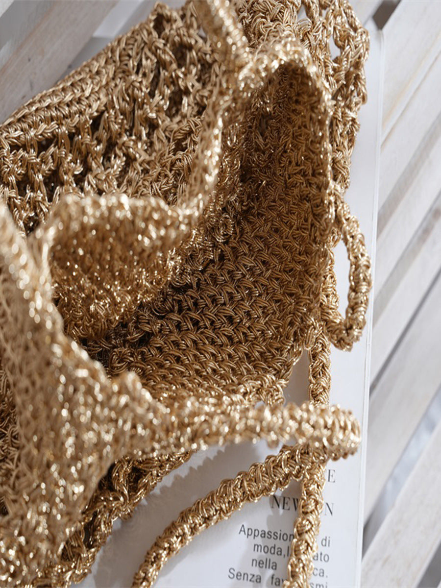 Hand-woven Korean Style Fashion Hollow Design Woven Bags