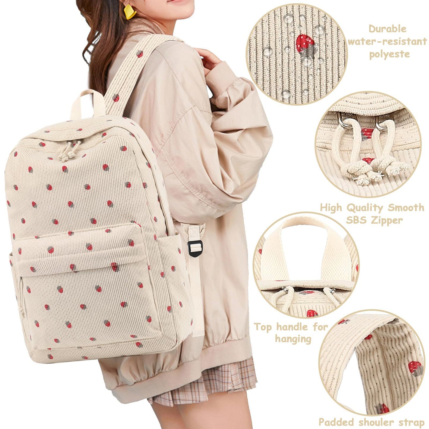 Women's Three-piece Korean Style Preppy For Primary Leisure Backpack
