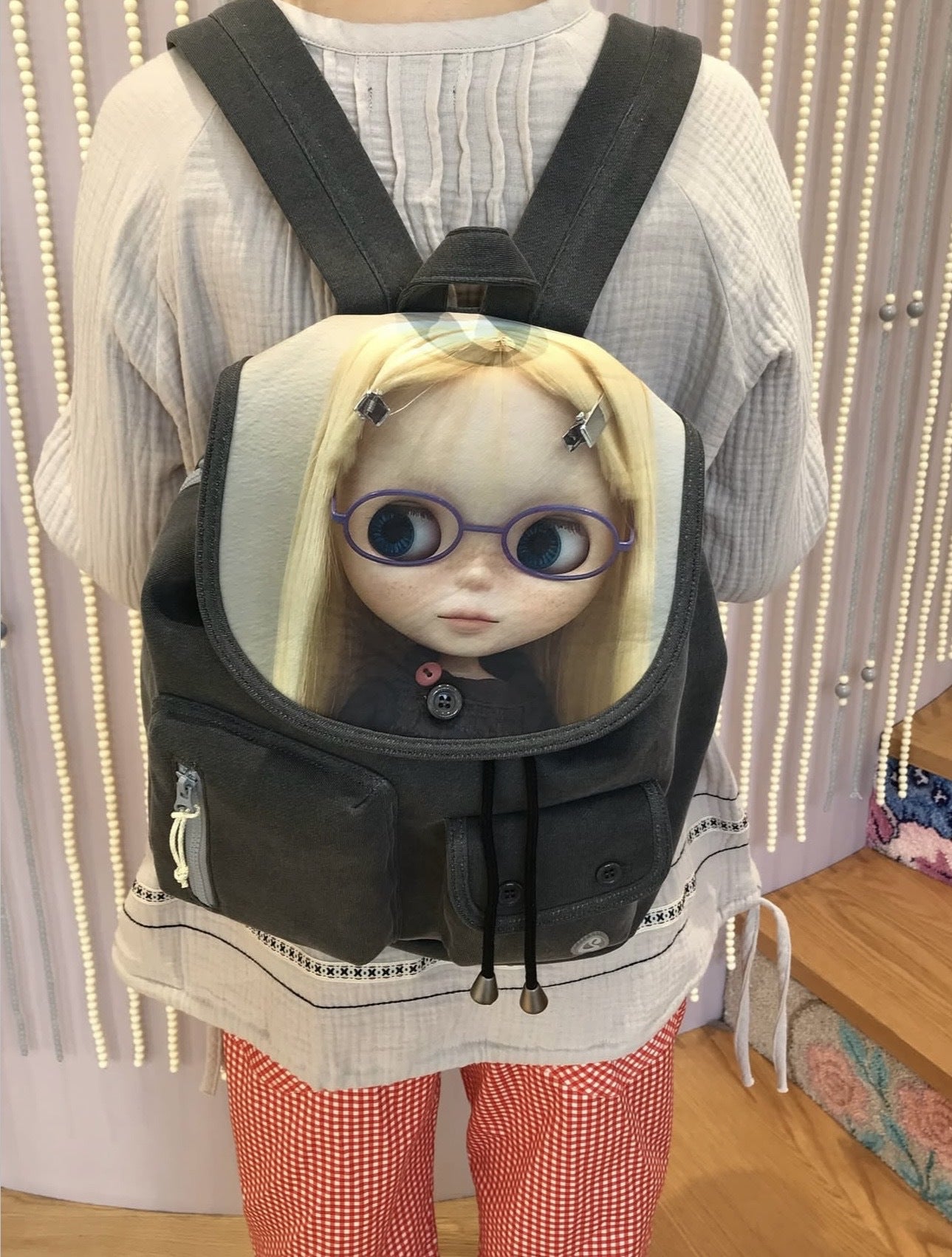 Cloth Joint Name Cute Cartoon Doll Distressed Women's Backpack
