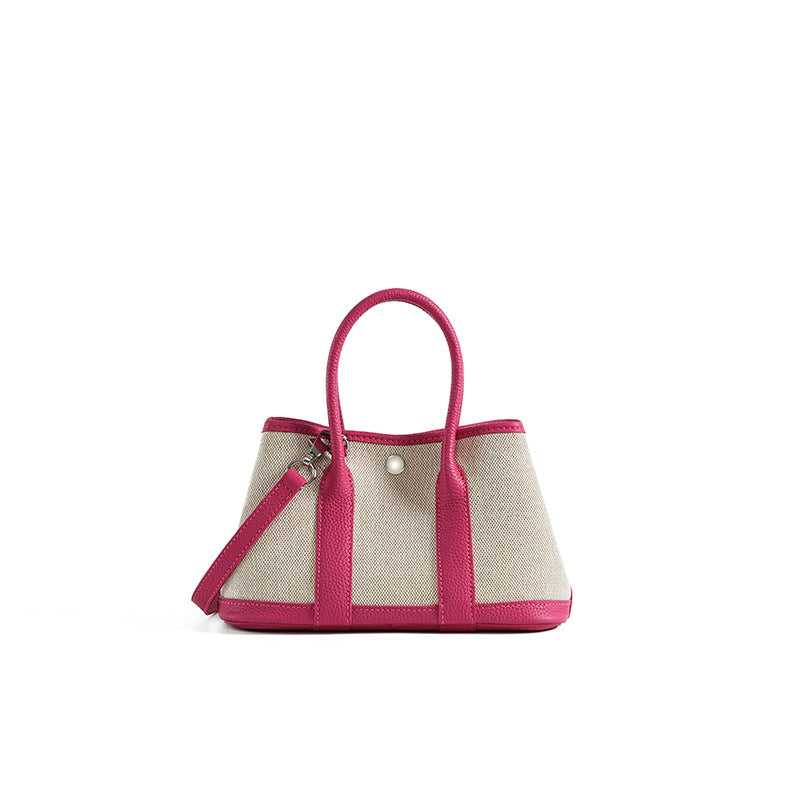 Women's High Sense Leather Genuine Large Capacity Canvas Women's Handbag