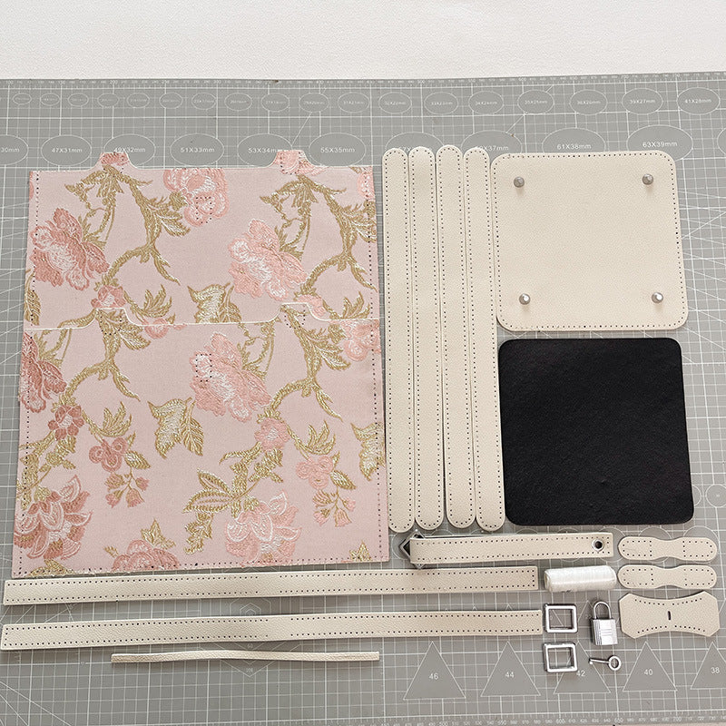 Women's Basket Portable Handmade Wax Line Sewing Material Make Large Capacity Bucket Bag