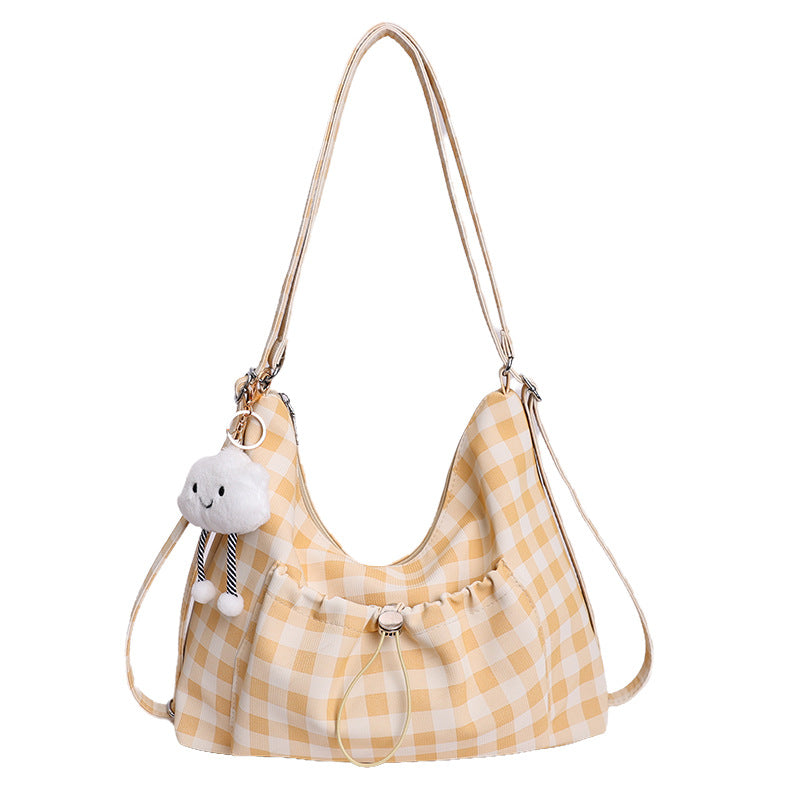 Women's Summer Fresh Plaid Versatile Class Tote Bag
