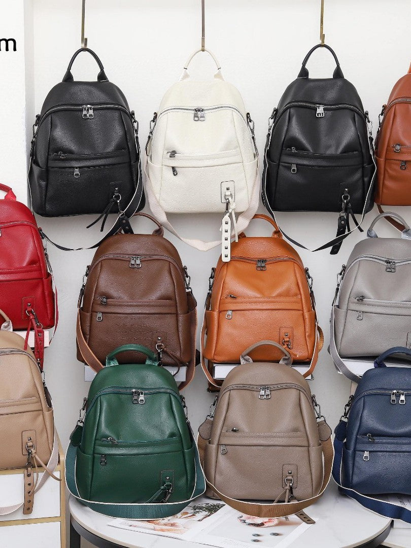 Women's Leather Spring First Layer Trendy Women's Backpack