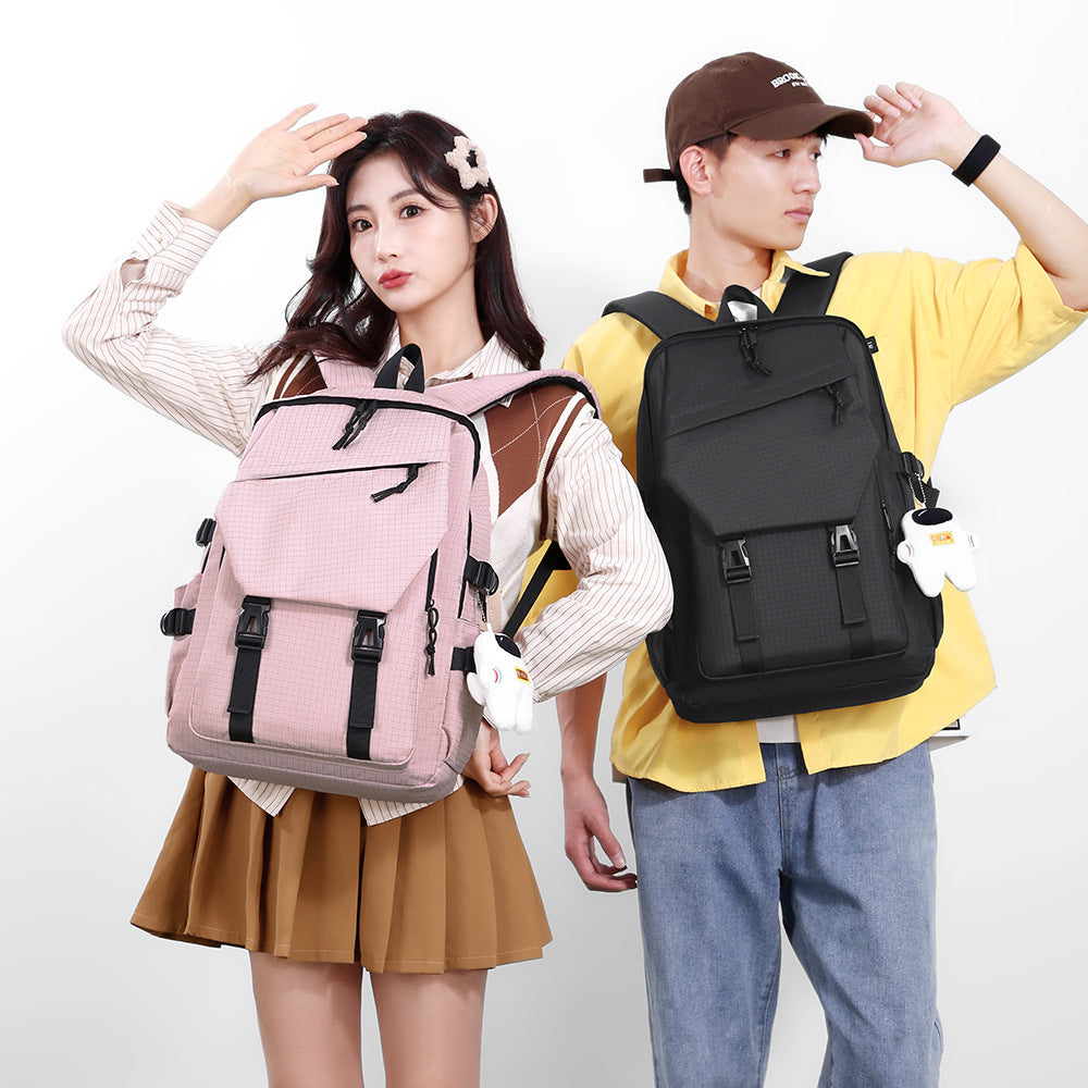 Trendy Simple Couple College Fashion Large Leisure Backpack