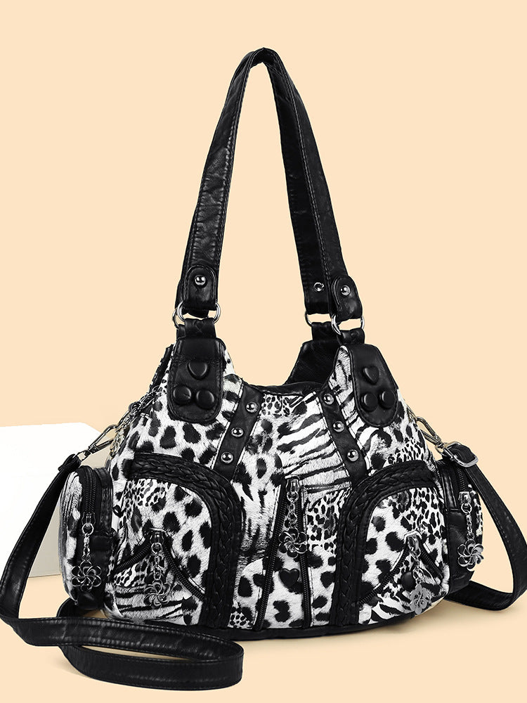 Leopard Print Rivet Hot Fashion Western Handbags