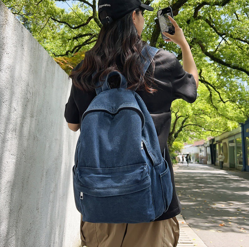Denim Female Large Capacity Versatile Lightweight Backpacks