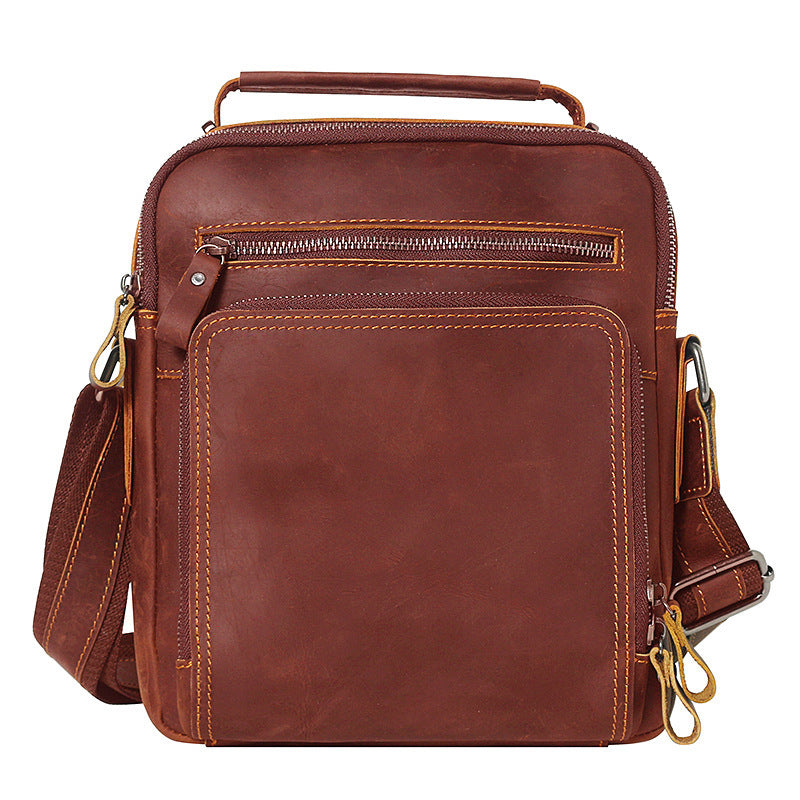 Trendy Men's Senior Leather Crazy Horse Men's Messenger Bags