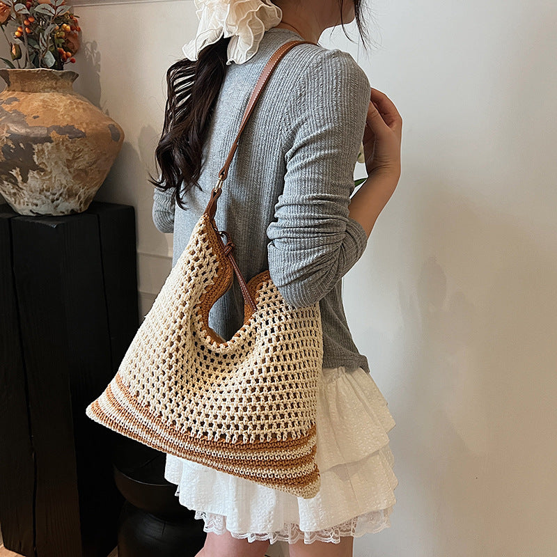 Women's Summer Fashion Woven Simple Elegant Large Bags