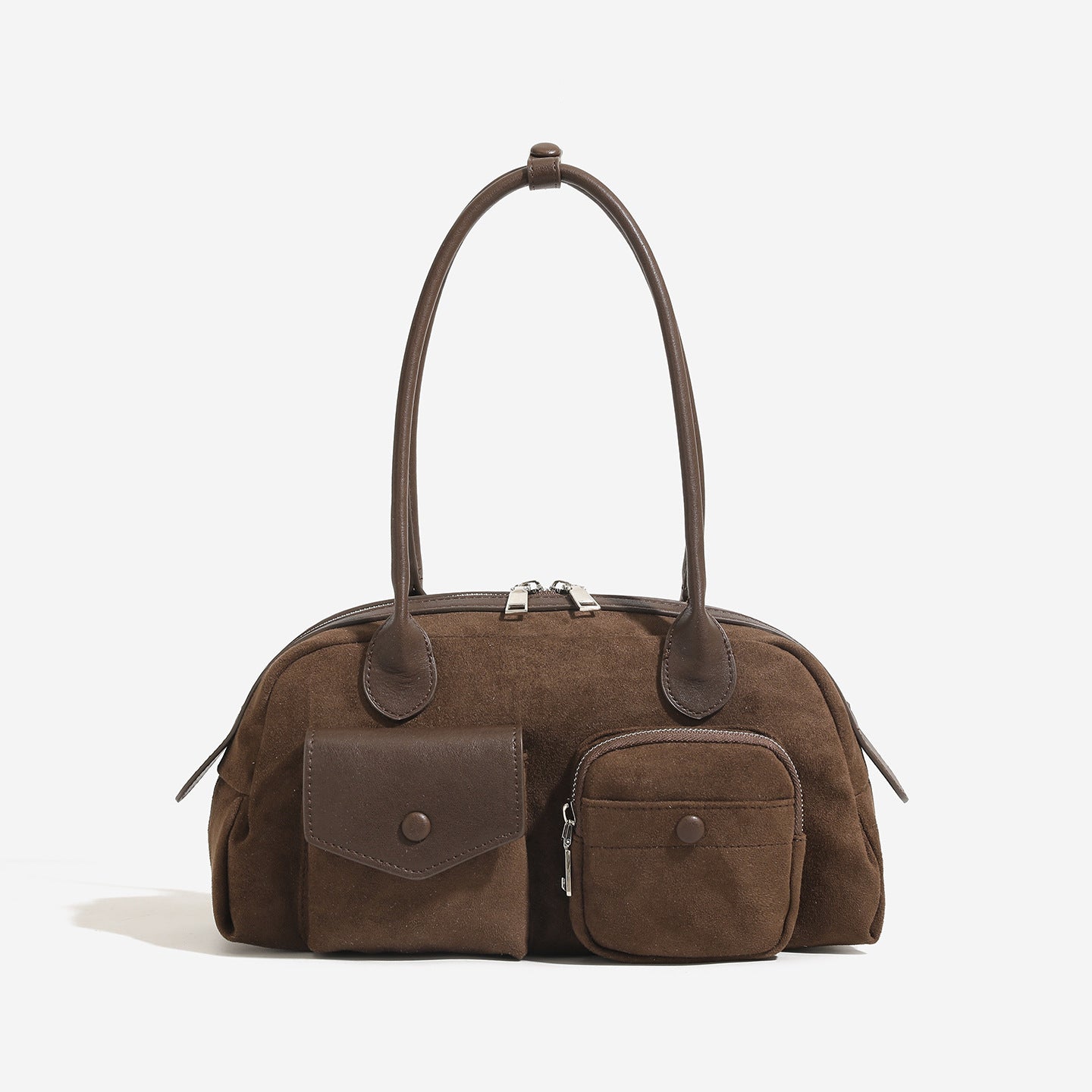Beautiful Suede Bowling High-grade Portable Boston Underarm Bag