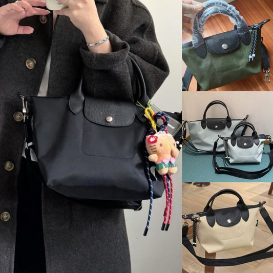 French Second Generation Twill Type Short Dumpling Portable Commuter Large Women's Handbag