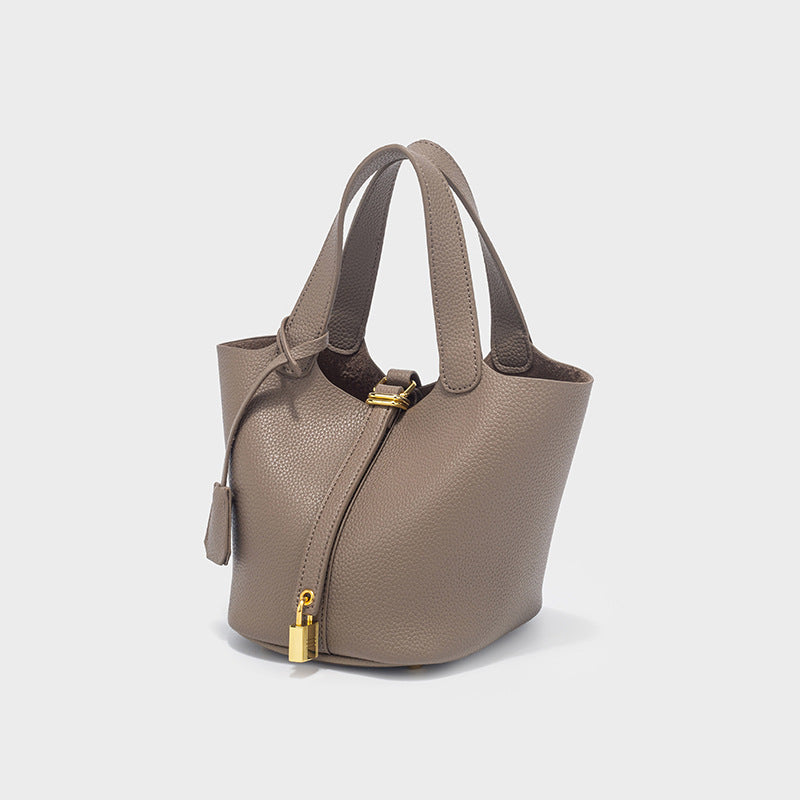 Vegetable Basket Litchi Pattern Light Luxury Minority Bucket Bag