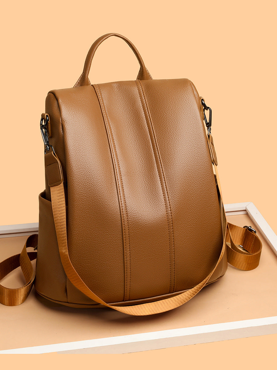 Women's Large Capacity Portable Trendy Fashion Soft Leather Women's Backpack