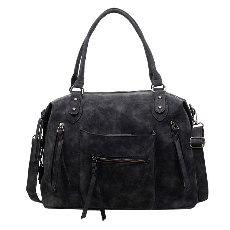 Women's Spring Retro Portable Soft Leather Large Tote Bags
