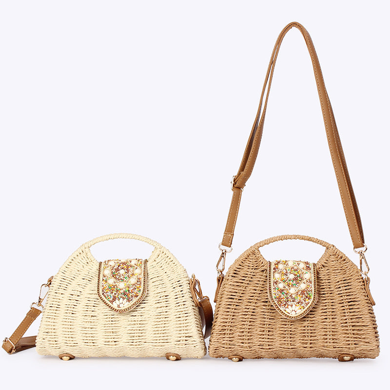 Women's Retro Fashion Woven Advanced Texture Minority Simple Design Women's Messenger Bag