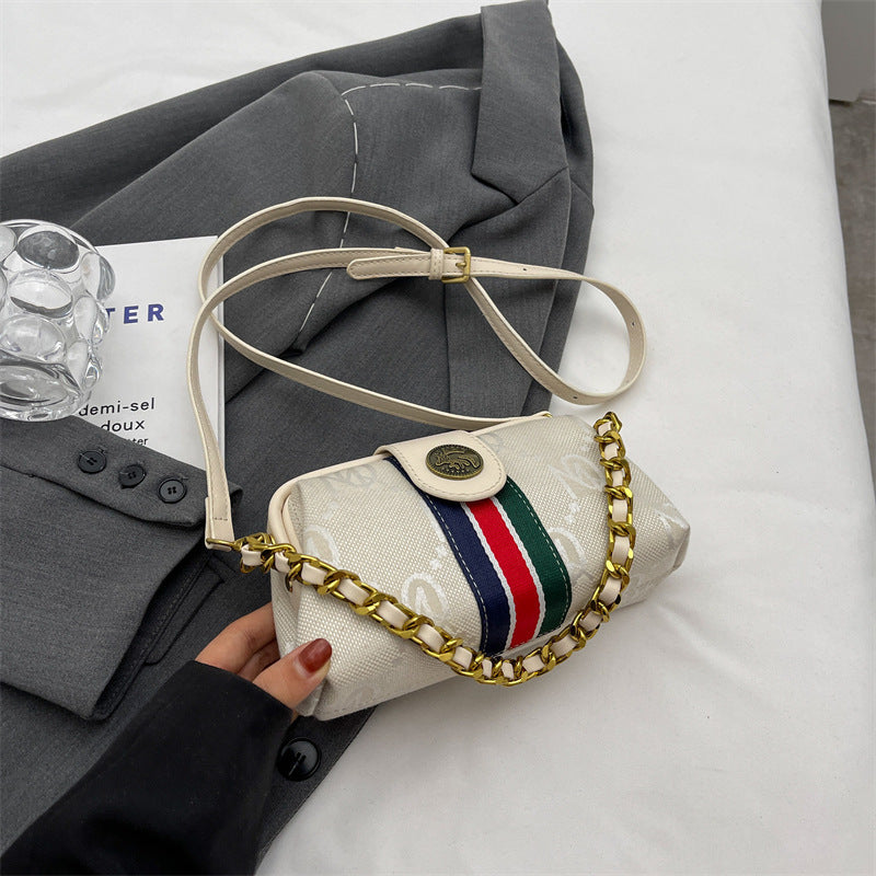 Women's Underarm Striped Retro Clip French Classic Shoulder Bags