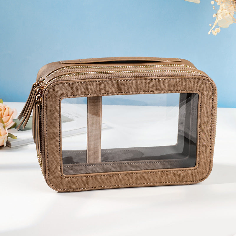 Wet Separation Portable Leather Wash Large Capacity Transparent Bags