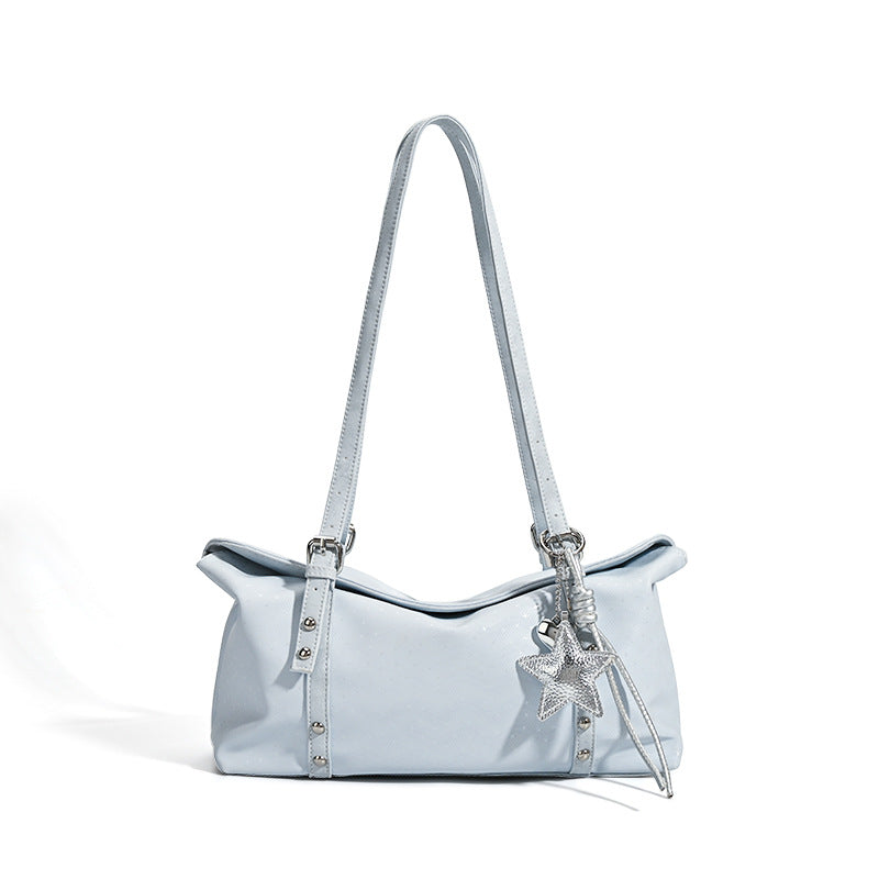Women's Design Blue Pillow-shaped Underarm Commuter Women's Shoulder Bag