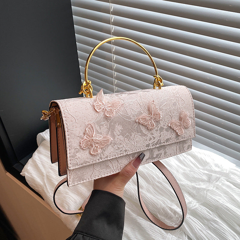 Women's Mori Sweet Fashion Lace Butterfly Western Style Single Small Square Bags