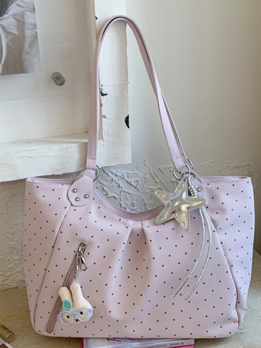 Spring Korean Style Rhinestone Canvas Large Capacity Portable Tote Bag