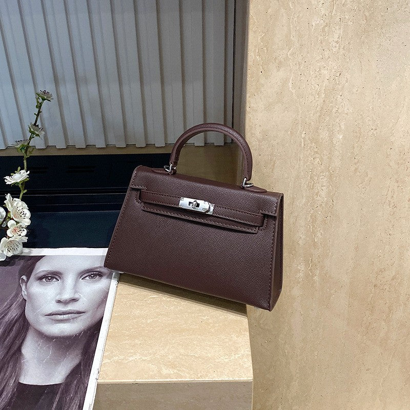Women's Leather Second Generation Kelly Palm Print Cow Women's Handbag