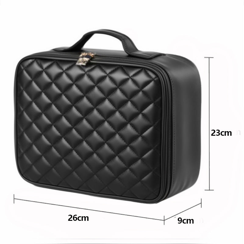 Full Screen Mirror With Light Carry-on Large Capacity Portable Makeup Bag