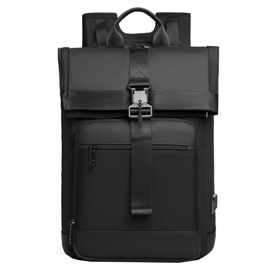 Men's Nylon Computer Black Fashion Simple Large Leisure Backpack