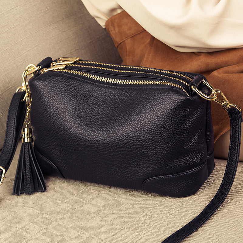 Women's Winter Genuine Leather Tassel Fashion Women's Handbag