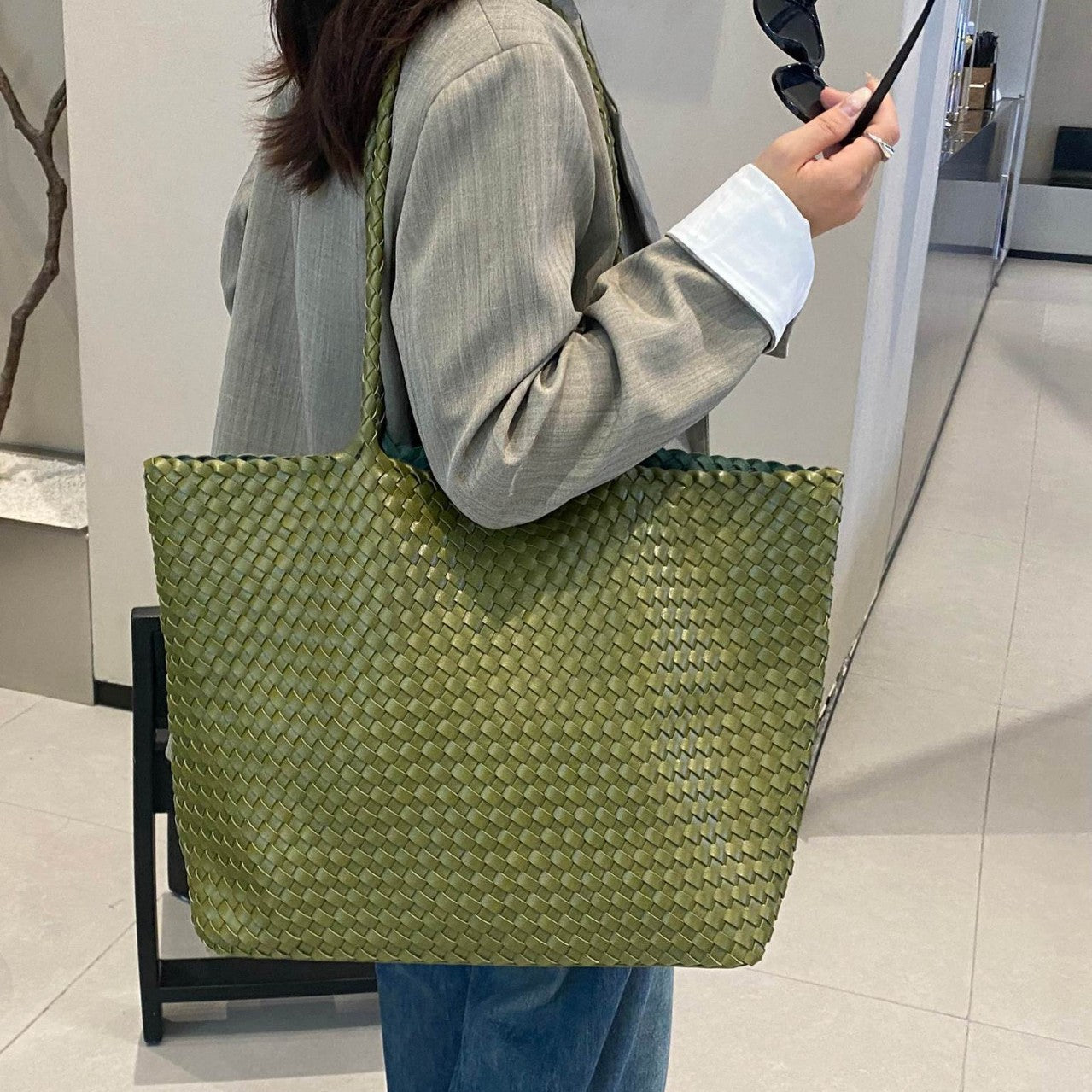 Women's Summer Hand-woven One Combination Vegetable Basket Large Women's Shoulder Bag