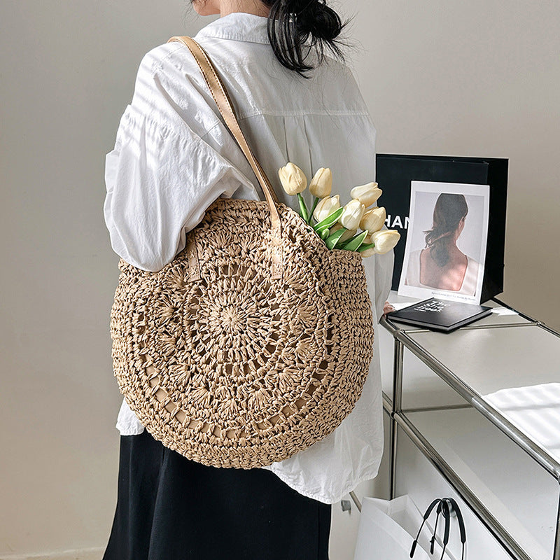 Woven Seaside Vacation Beach Large Capacity Women's Shoulder Bag