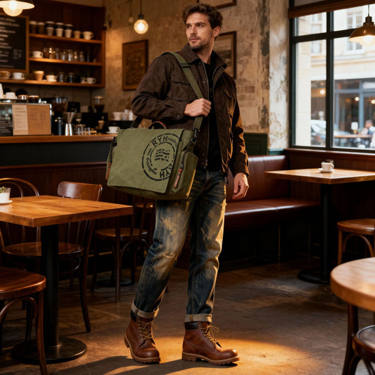 Men's Thick Retro Fashion Business Portable Official Bags