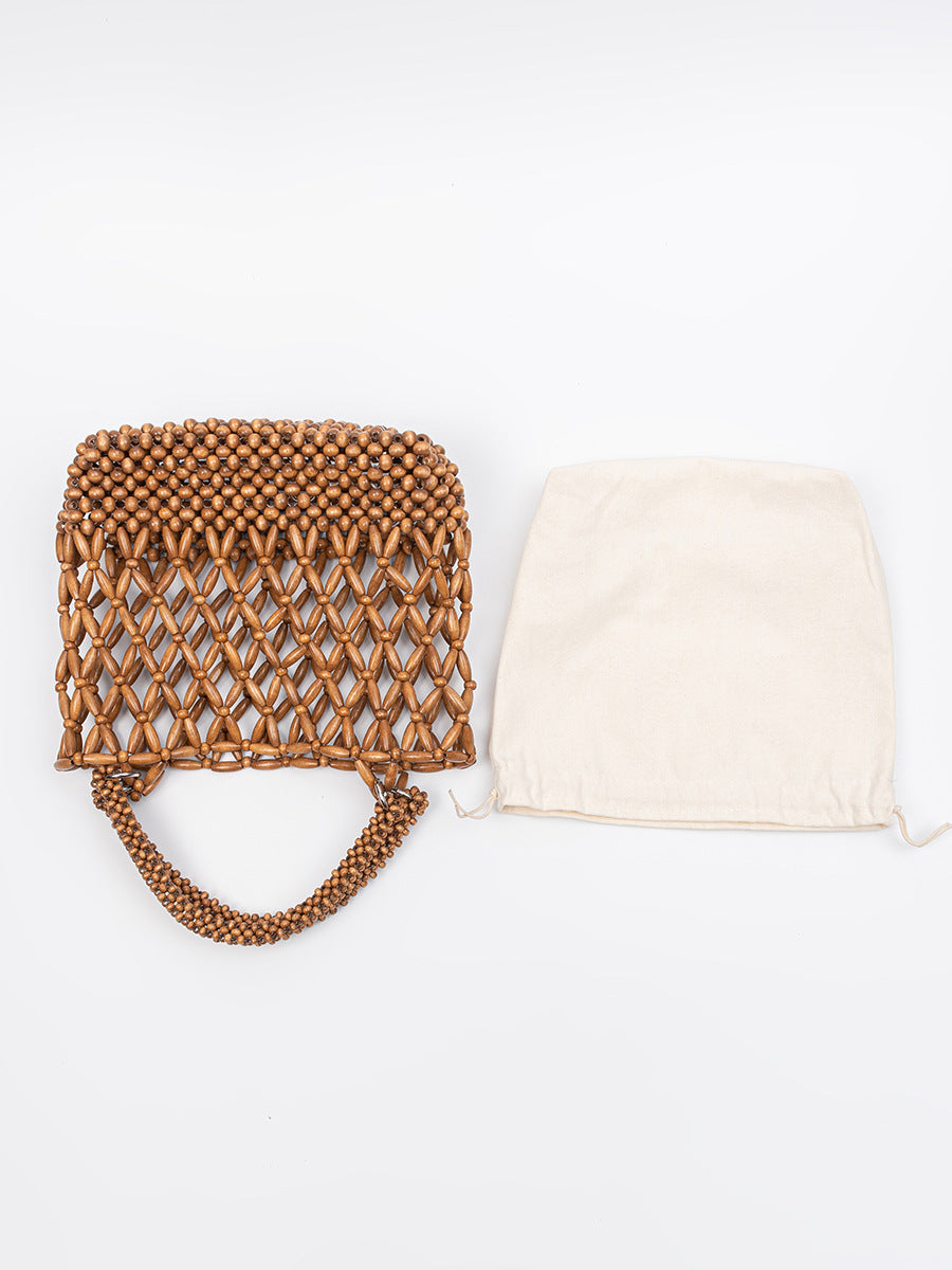 Women's Decoration Hand-woven Seaside Vacation Beaded Contrast Color Bags