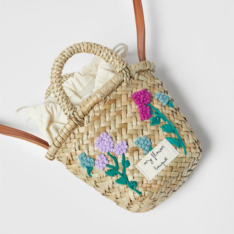 Women's & Children's Summer Mini Cute Basket Hand-woven Embroidered Women's Messenger Bag