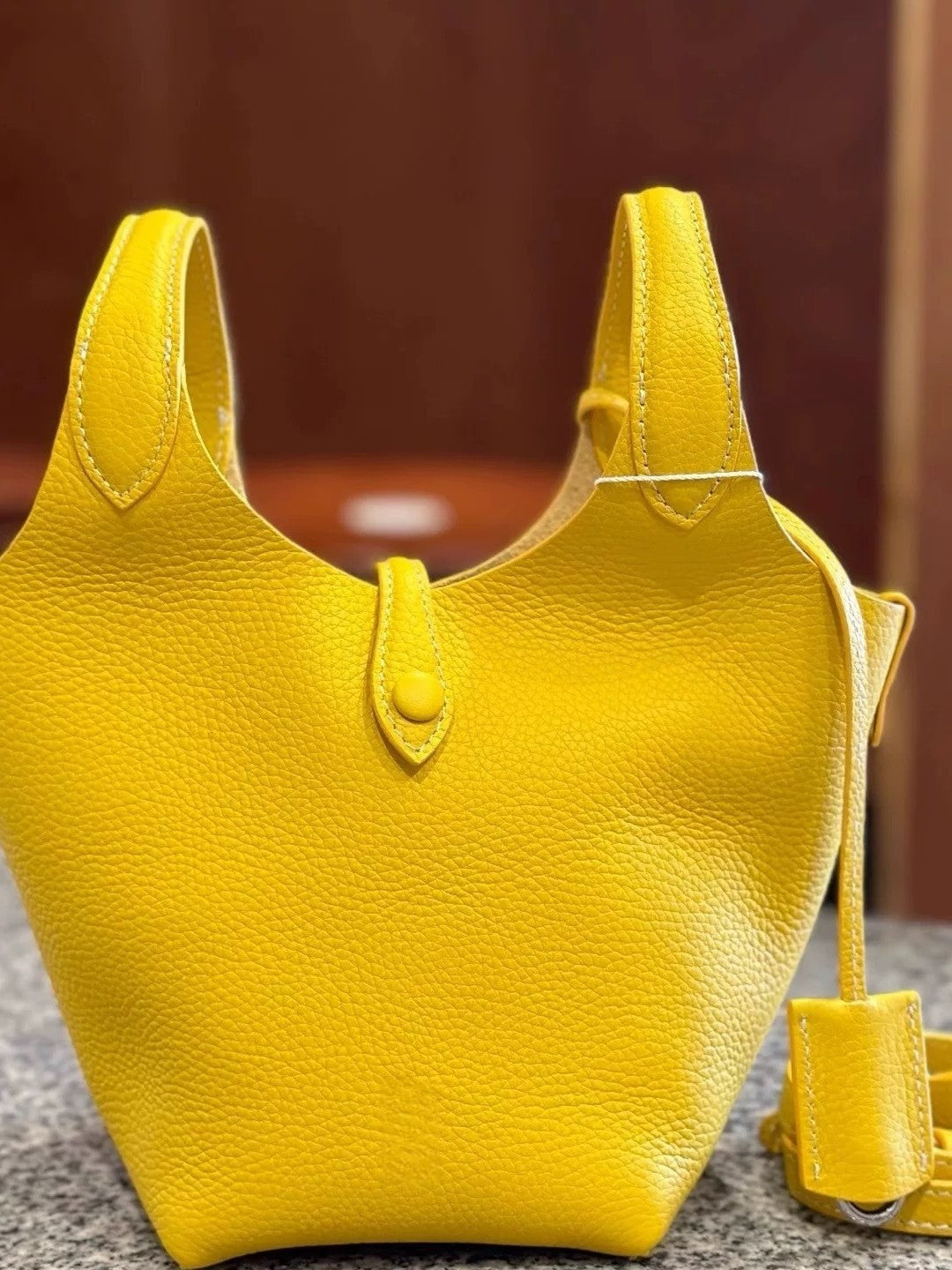 Women's Laf Vegetable Basket Soft Genuine Leather Large Capacity Bucket Bag