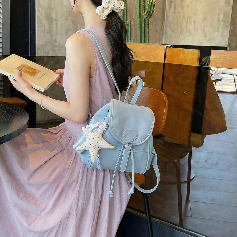 Women's Korean Style Flip Soft Surface Summer Simple Backpacks