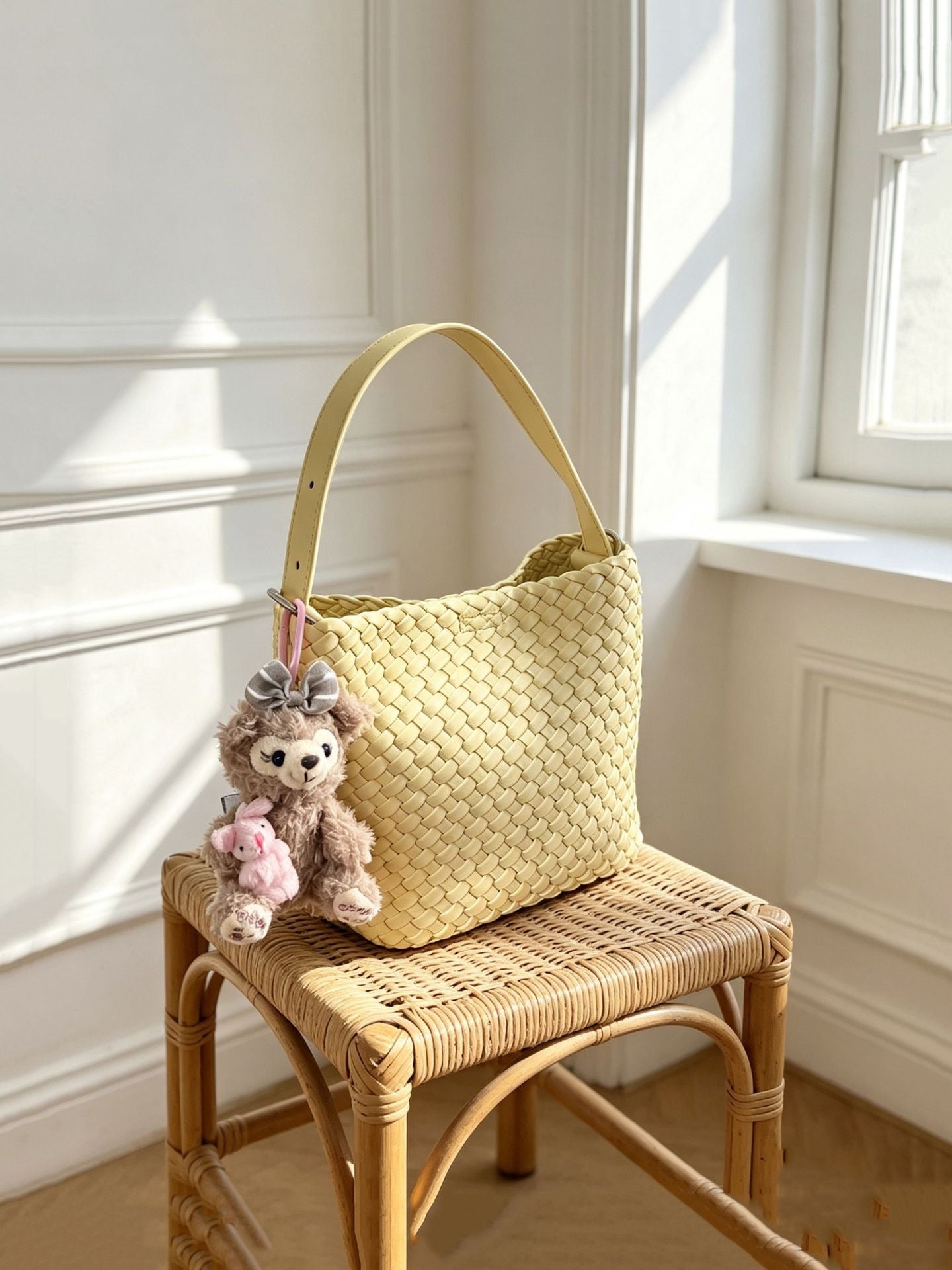 Women's Handmade Woven Super Hot Dish Basket Bucket Bag
