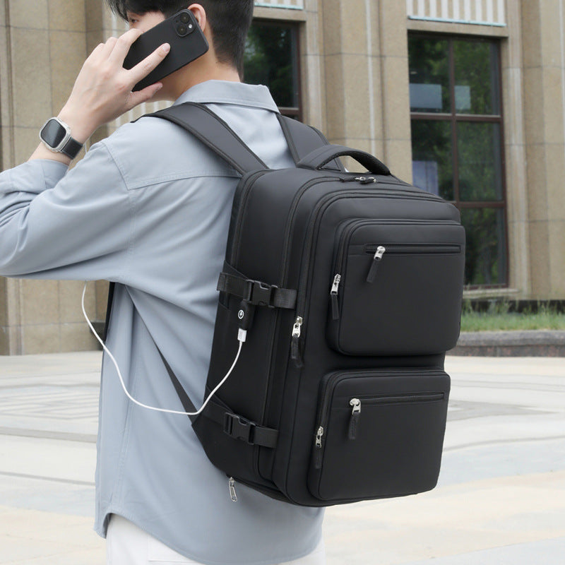 Women's & Men's Simple Large Capacity Business Computer Short Leisure Backpack