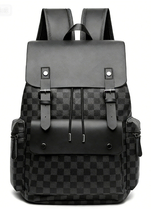 Men's Plaid Commute Large Capacity Business Work Leisure Backpack