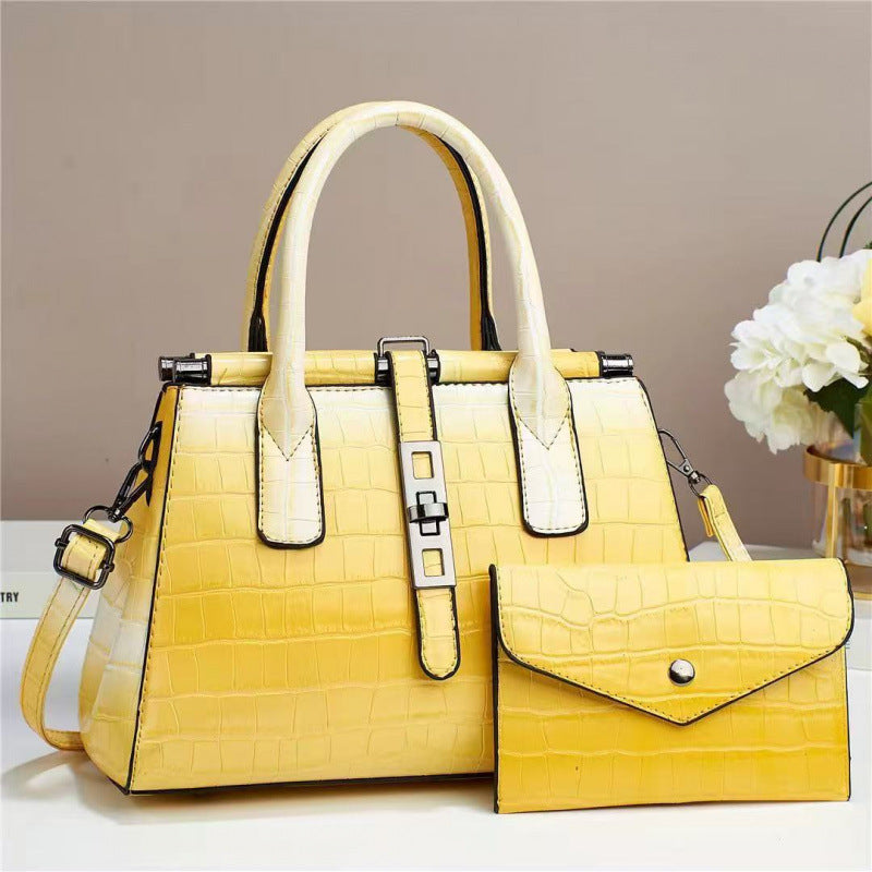 Versatile Two-piece Alligator Print Graceful Fashion Women's Handbag