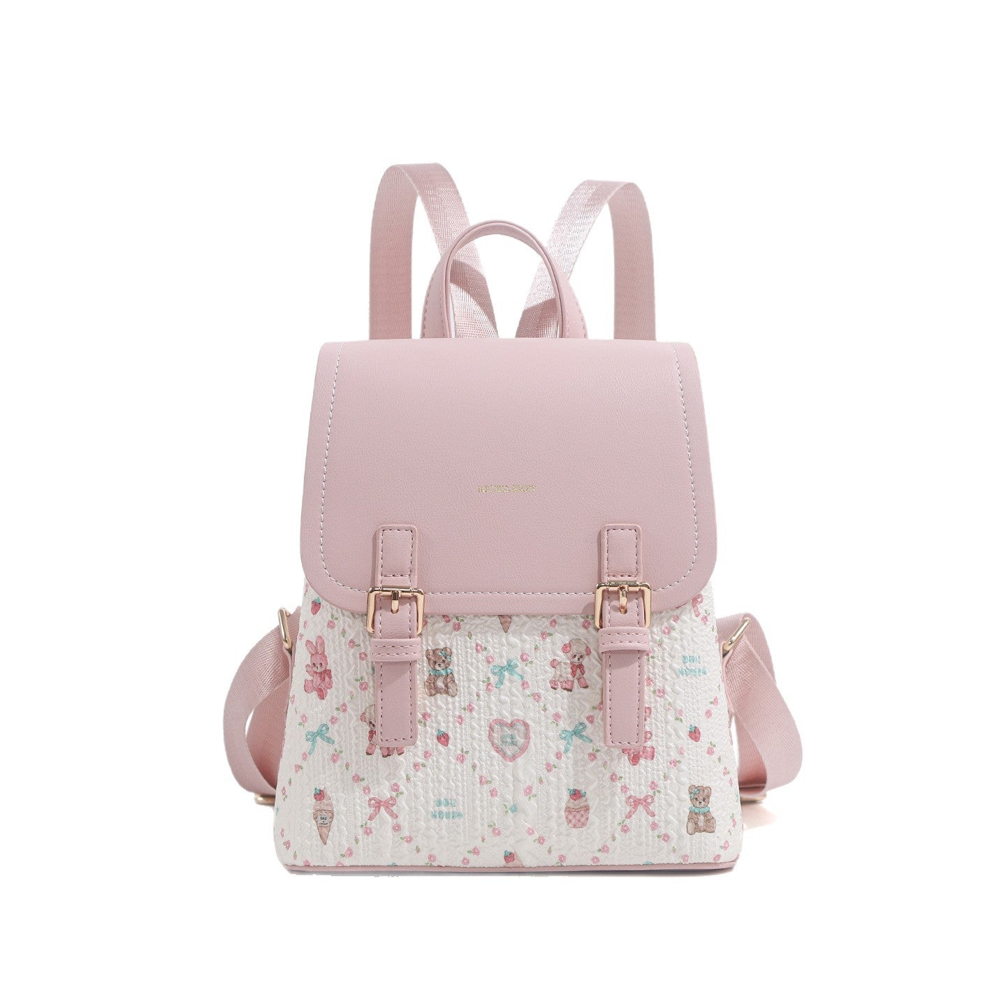 Mi Pink Printing Cute Preppy Style Backpacks