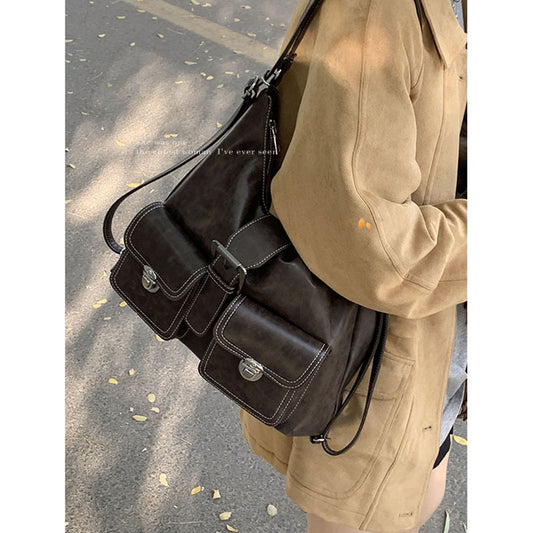 Retro High-grade Large Capacity Underarm Simple Tote Bag