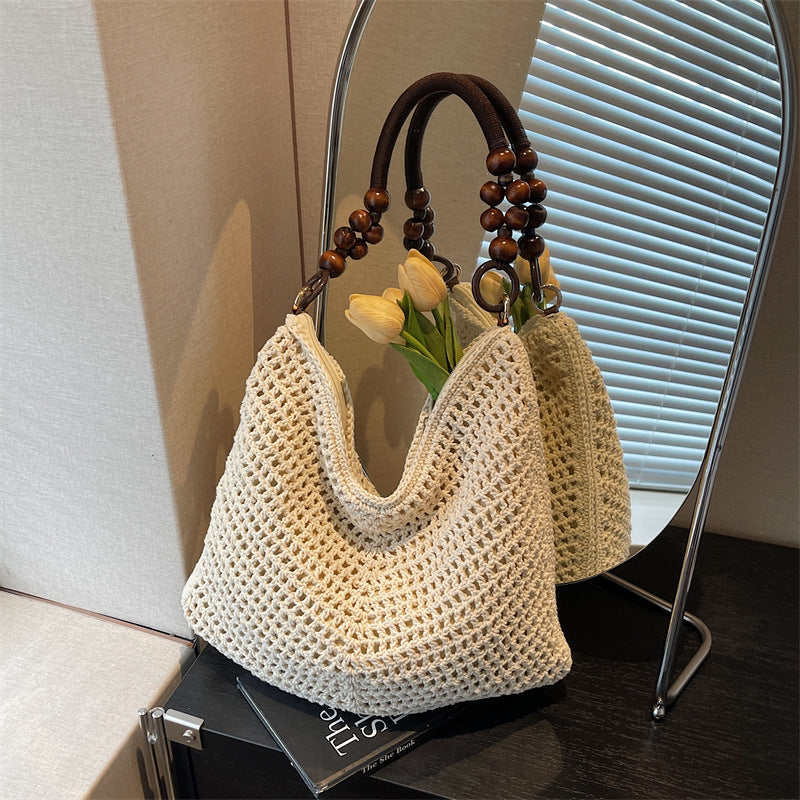 Women's Seaside Vacation Style Fashion Beach Woven Large Capacity Women's Messenger Bag