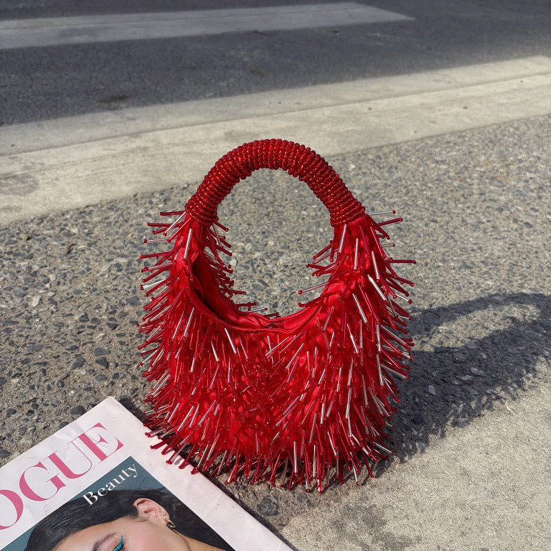Rivet Tassel Motorcycle Fashion Beaded Refined Bags